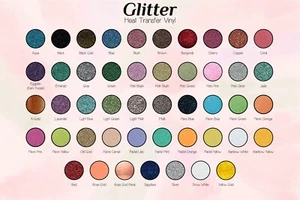 Glitter Heat Transfer Vinyl HTV Sheet T-Shirt 20" Wide Iron On Heat Press Usa #1 - Picture 1 of 49