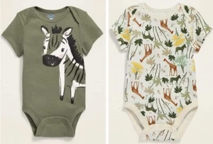 NWT OLD NAVY 12/18 MONTH ZEBRA & SAFARI BODYSUIT SET - Picture 1 of 1