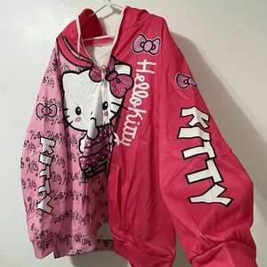 Hello Kitty Friends Jacket Women XXL 2XL Hoodie Pink Full Zipper Pockets NEW - Picture 1 of 10