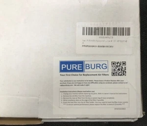 Pure Burg Replacement Air Filter White with Blue Around Edge & Black Carbon NEW - Picture 1 of 6