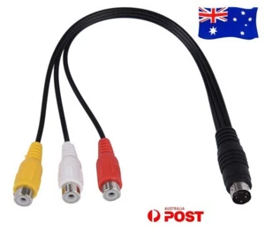 S-Video 4 Pin Male to 3RCA Red Yellow White Female Adapter Cable For TV HDTV AU - Bild 1 von 1