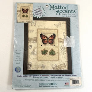 Dimensions Monarch Butterfly Matted Accents Counted Cross Stitch 8x10 Framed - Bild 1 von 8