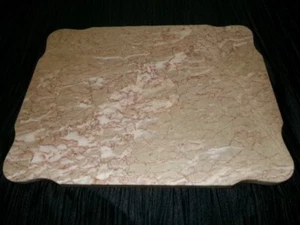 Mesa de repuesto vintage de mármol con soporte W&Z Portugal tonos cremosos rectangular - Imagen 1 de 10