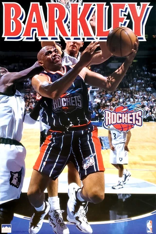 CHARLES BARKLEY Houston Rockets 1997 Vintage Starline NBA 22x34 Wall POSTER Cover
