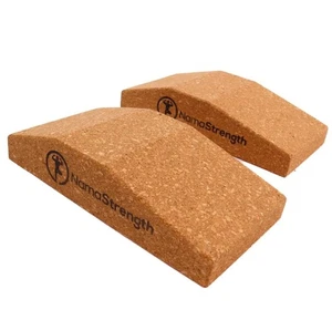 Cork Yoga Wedge Block - Non-Slip Wrist Support, Set of 2 - Picture 1 of 8