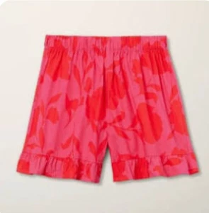 NWT~ Kate Spade NY sz M Girls Pink Red Rose Ruffle Edge Shorts Mid Rise AU41 - Picture 1 of 5