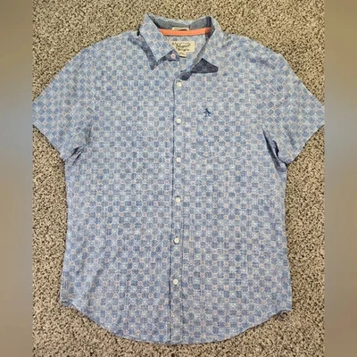Penguin Heritage Slim Fit Blue White And Coral Patterned Shirt Size Medium EUC - Image 1 of 4