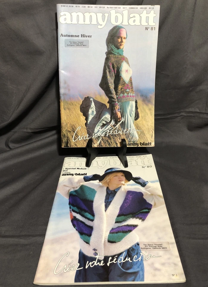 Folletos vintage con patrón de suéter Anny Blatt de los 80 #80 y #81 Foto 1 de 4