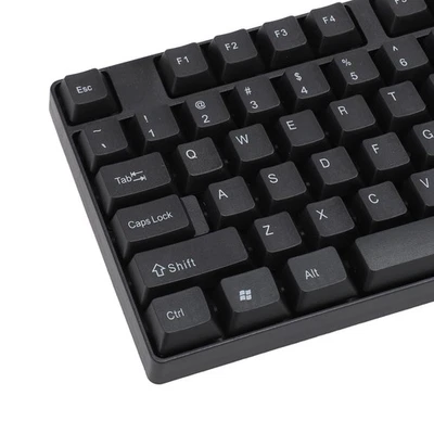 Wired USB Keyboard Mouse Set Ergonomic 104 Keys Keyboard Comfortable Grip Mouse - Image 1 of 4