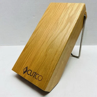 Cutco #1746 Space Saver 5-Slot Knife Block ONLY Honey Oak Solid Wood USA Made - Image 1 of 4