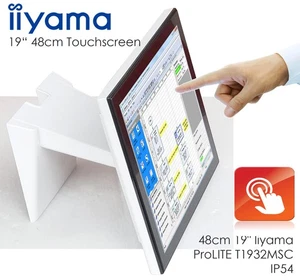 48cm 19" IIYAMA ProLITE T1932MSC IP54 USB TOUCHSCREEN MONITOR VGA DVI WEISS V606 - Bild 1 von 1