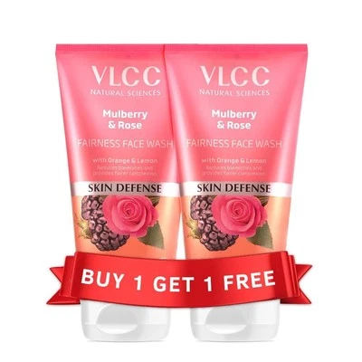 VLCC Mulberry & Rose Fairness Facewash Buy 1 Get 1 Free -150ml Each - Image 1 of 4