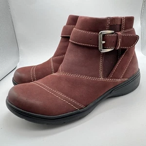 NEU Clarks Carleigh Dalia Damen-Stiefelette burgunderrot Leder Nubukleder 6,5 26175038 - Bild 1 von 7