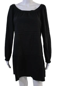 Miu Miu Womens Shift Dress Black Long Sleeve Designer Size 42 - Picture 1 of 6
