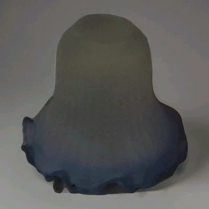 Beautiful Vintage Frosted Blue & White Glass Ruffled Art Nouvau Light Lamp Shade - Picture 1 of 10