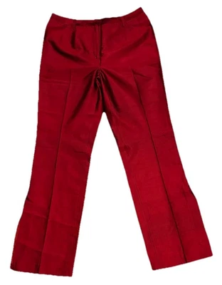 Vintage INC Silk Taffeta Pants Women’s Size 8 Hem Slits Candy Apple Red 29x31 - Image 1 of 4