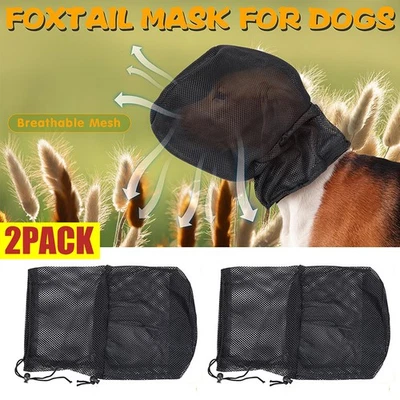 PACK de 2 Mascarillas Cola de Zorro Perro Cola de Zorro Proteger Capucha Malla Cabeza Rebote Red Ajustable Foto 1 de 4