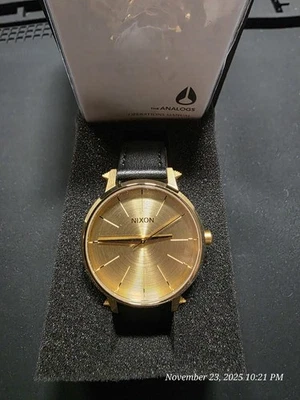 Nixon Kensington A108 3148 золотистый, кожаный ремешок новый в коробке. Красивые часы - Изображение 1 из 4