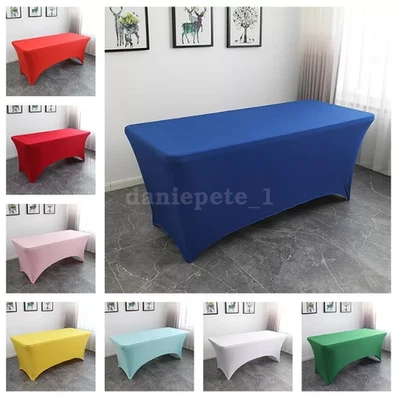 4ft 6ft 8ft FITTED Table Cloths Trestle Tablecloth Wedding Rectangle Table Cover - image 1 of 4