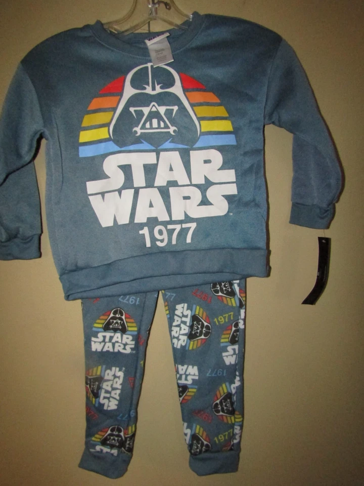 STAR WARS 1977 Boys Size 5  Sweatshirt & Pant 2 Pc BLUE Outfit DARTH VADER - Image 1 of 4