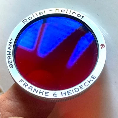 Rollei Bay 1  Coated Red Helrot  Filter with a Kodak Plastic Black + Yellow Case - Image 1 of 2