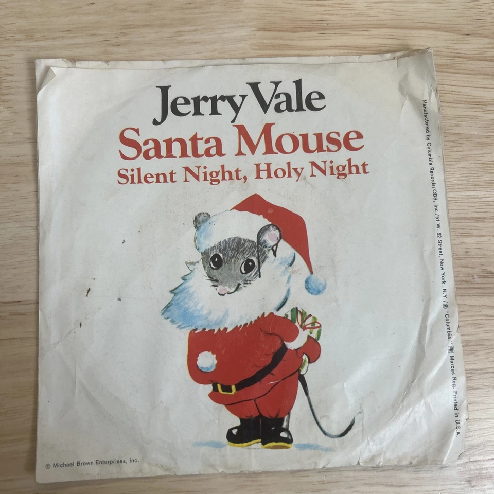 Jerry Vale Vinyl 45 Santa Mouse Silent Night 7" Columbia Label Picture Sleeve - Image 1 of 4