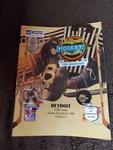 1999 NHL Hockey Oldtimer Programm Hull, Mahovolich ++ Mini Card Sheet EXC - Bild 1 von 3