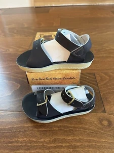Salt Water Sandals Baby/Toddle Girls 3 Hoy Shoe Surfer Patent Dark Brown DEFECT - Picture 1 of 7