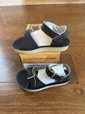 Salt Water Sandals Baby/Toddle Girls 3 Hoy Shoe Surfer Patent Dark Brown DEFECT - Image 1 of 4
