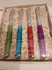 SET 4 CAMBRIDGE FUN MULTI COLOR STAINLESS STEEL GOURMET SPREADERS-7 INCHES LONG - Picture 1 of 8