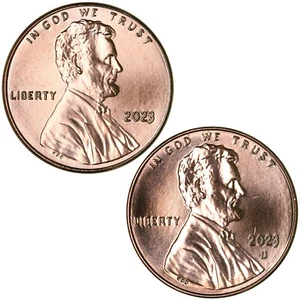 2023 P & D Lincoln Shield Cents - BU (two coins) - Picture 1 of 4