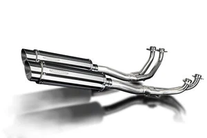 Delkevic Complete 4-2 Exhaust Honda GL1000K Goldwing 14" Stainless Muffler 75-79 - Picture 1 of 3