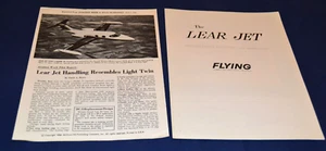 RARO!LOTTO DI 2 OPUSCOLI aerei Learjet, autentici - 1964 (b6) - Foto 1 di 5