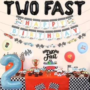 Two Fast Birthday Decorations Vintage, 2nd Birthday Decorations Boy Two Fast - - Picture 1 of 7
