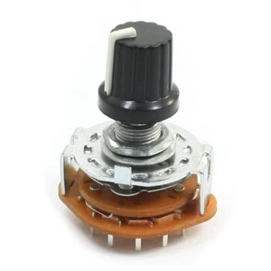 4-Position Rotary Switch Selector 3P4T 3-Pole 2-Deck 15-Pin Select Dial Knob DC - Picture 1 of 9