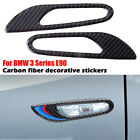2x Real Carbon Fiber Side Fender Panel Cover Trim fits BMW E90 E92 2005-2012