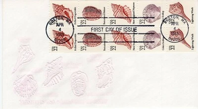USPS FDC #2121a 22c Seashells Booklet Pane ArtMaster Cachet ST2057 - Image 1 of 2