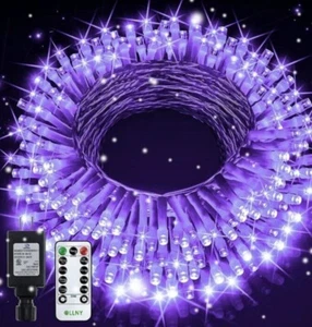 (LOT of 2) 180 LED 60ft Purple String Decorative Lights Low Voltage Halloween - Picture 1 of 10