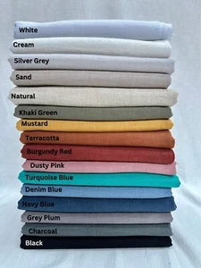 Plain Stone Washed Linen Fabric Soft Material Home Decor Curtains Dress 55" Wide - Picture 1 of 46