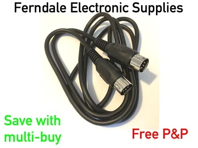 PRO-SIGNAL 5 Pin DIN Plug to 5 Pin DIN Plug Cable Lead 1.5m Midi, Quad FM3