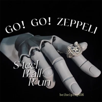 Anello JoJo's Bizarre Adventure STEEL BALL RUN SBR 乔尼杰洛 cosplay argento 925 regalo - Immagine 1 di 4