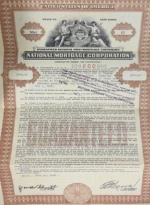 Certificado de colección The National Investment National Mortgage Corp 1930 Nueva York - Imagen 1 de 9