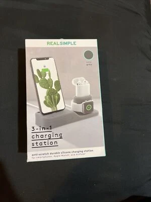 Real Simple 3 In 1 Charging Station Silicon StandFor Apple Watch Air Pod iPhone - Image 1 of 4