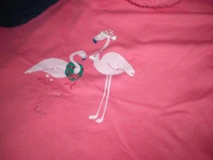 CHRISTMAS SANTA HATS, WREATHS, PINK and NAVY FLAMINGO PAJAMAS TOP and BOTTOM - Picture 1 of 11
