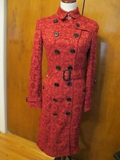 red burberry trench coat