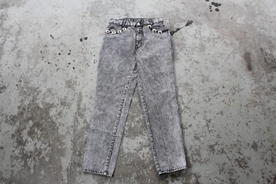 Винтажные джинсы 1980-х Traffic Black Acid Wash с высокой талией - 13/14 - Изображение 1 из 4
