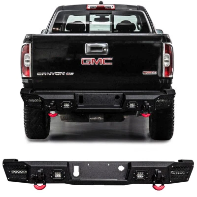 Vijay For 2015-2022 GMC Canyon Steel Rear Bumper With LED Lights and D-Rings Foto 1 de 4