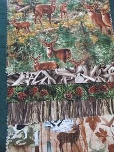 Fabric Timeless Treasures "Wilderness" Antlers Deer Pine Cones Bark $4.35 - Picture 1 of 8