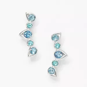 Pendientes Touchstone Crystal de Swarovski REACH FOR THE SKY enchapados en rodio azul - Imagen 1 de 2