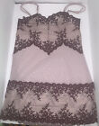 Wacoal Embrace Lace Sheer Chemise Lingerie Nightgown 814191 M Pink Burg Nude EUC
